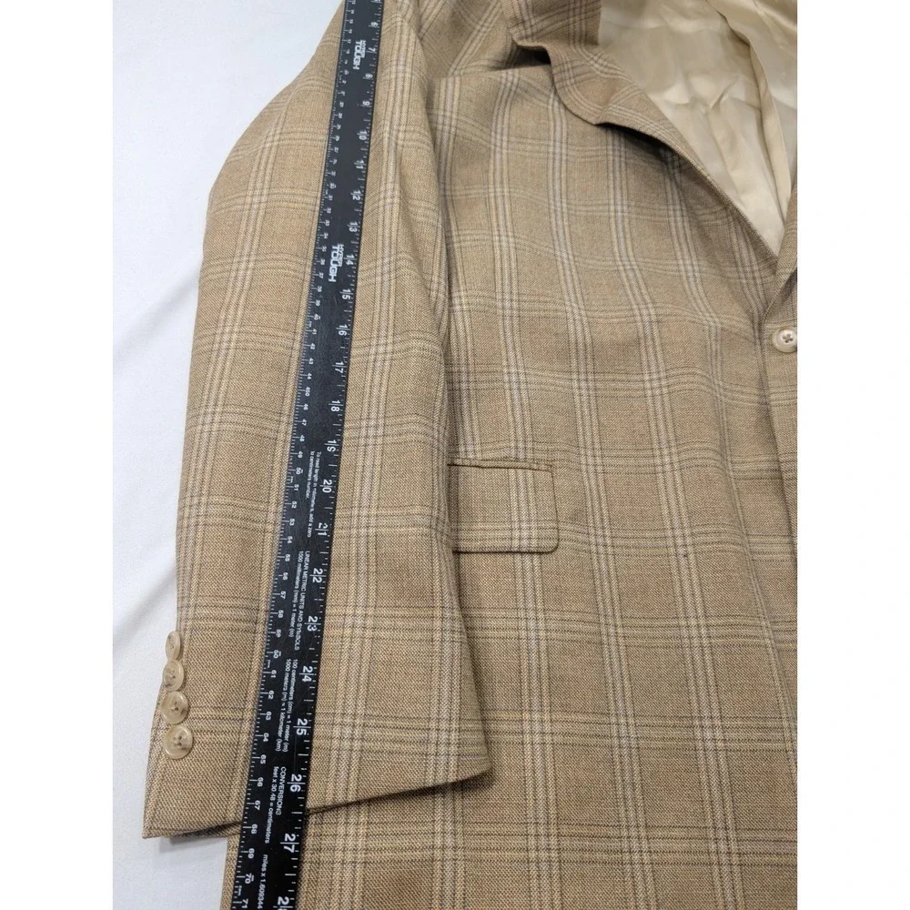 Hart Schaffner Marx Big Long Wool  Blazer Suit Jacket Glenn Check 50PTL  56